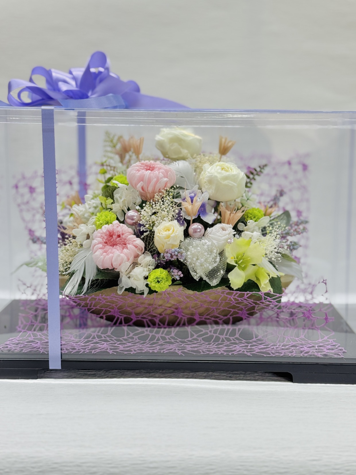 【お供え・お盆用ケース大】プリザーブド・アーティフイシャルフラワー