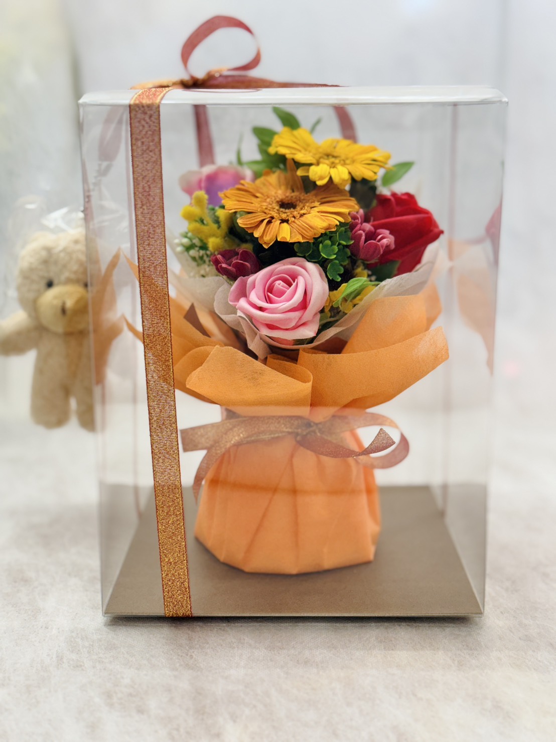 プリ＆アートフラワー【クマちゃん付き】