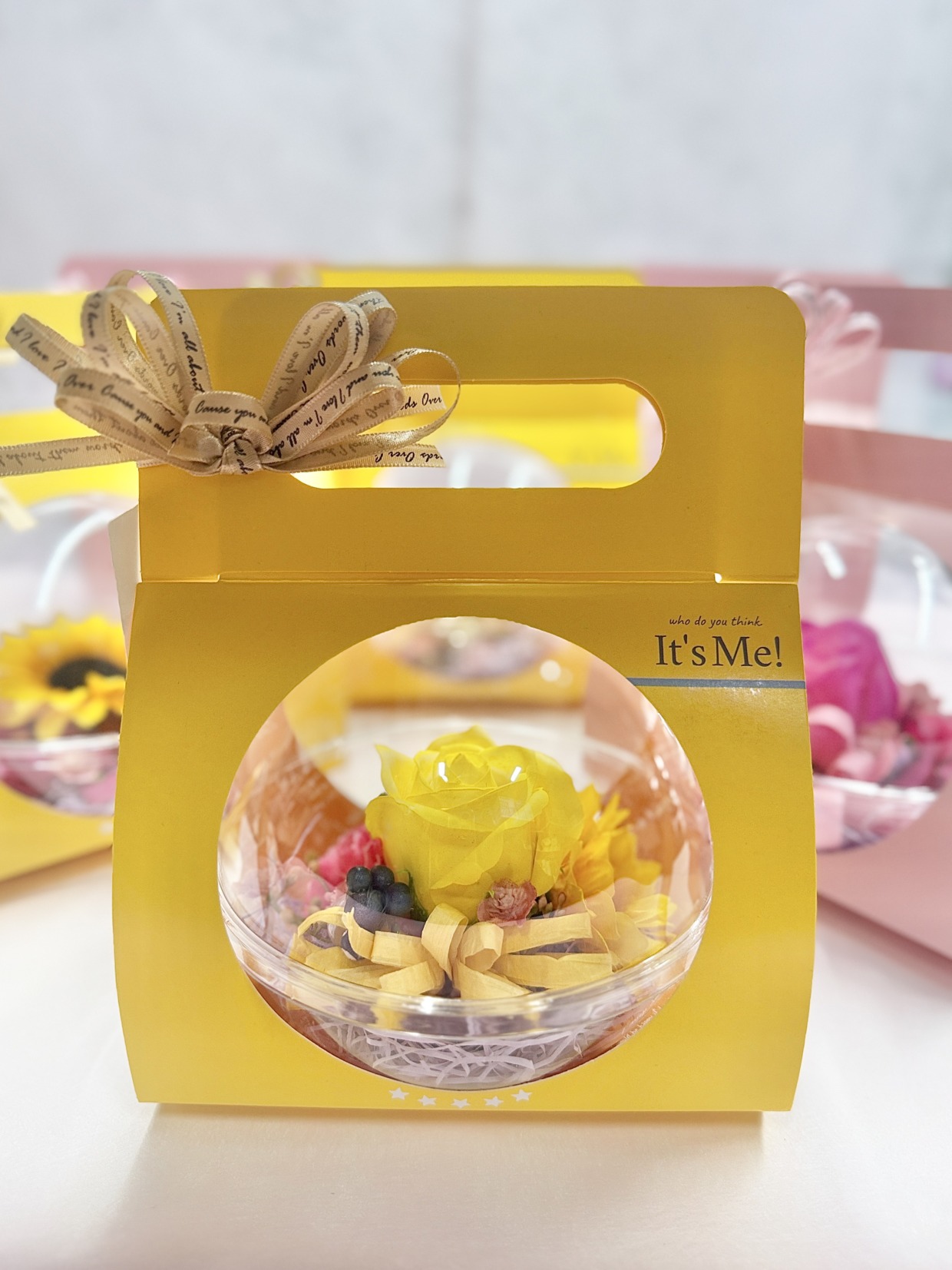 ちょこっと可愛いシャボンフラワー・ドームバック【イエローローズ】