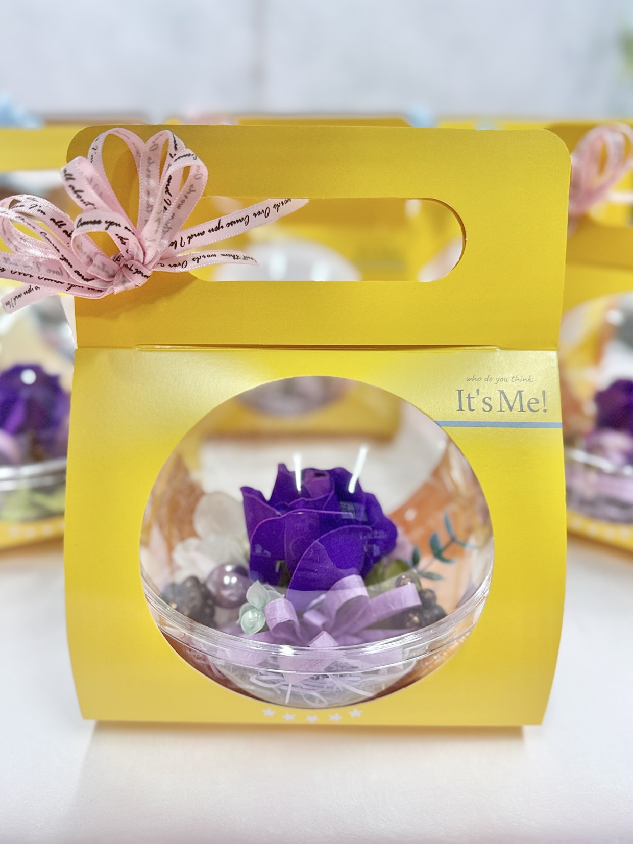 ちょこっと可愛いシャボンフラワー・ドームバック【パープルローズ】