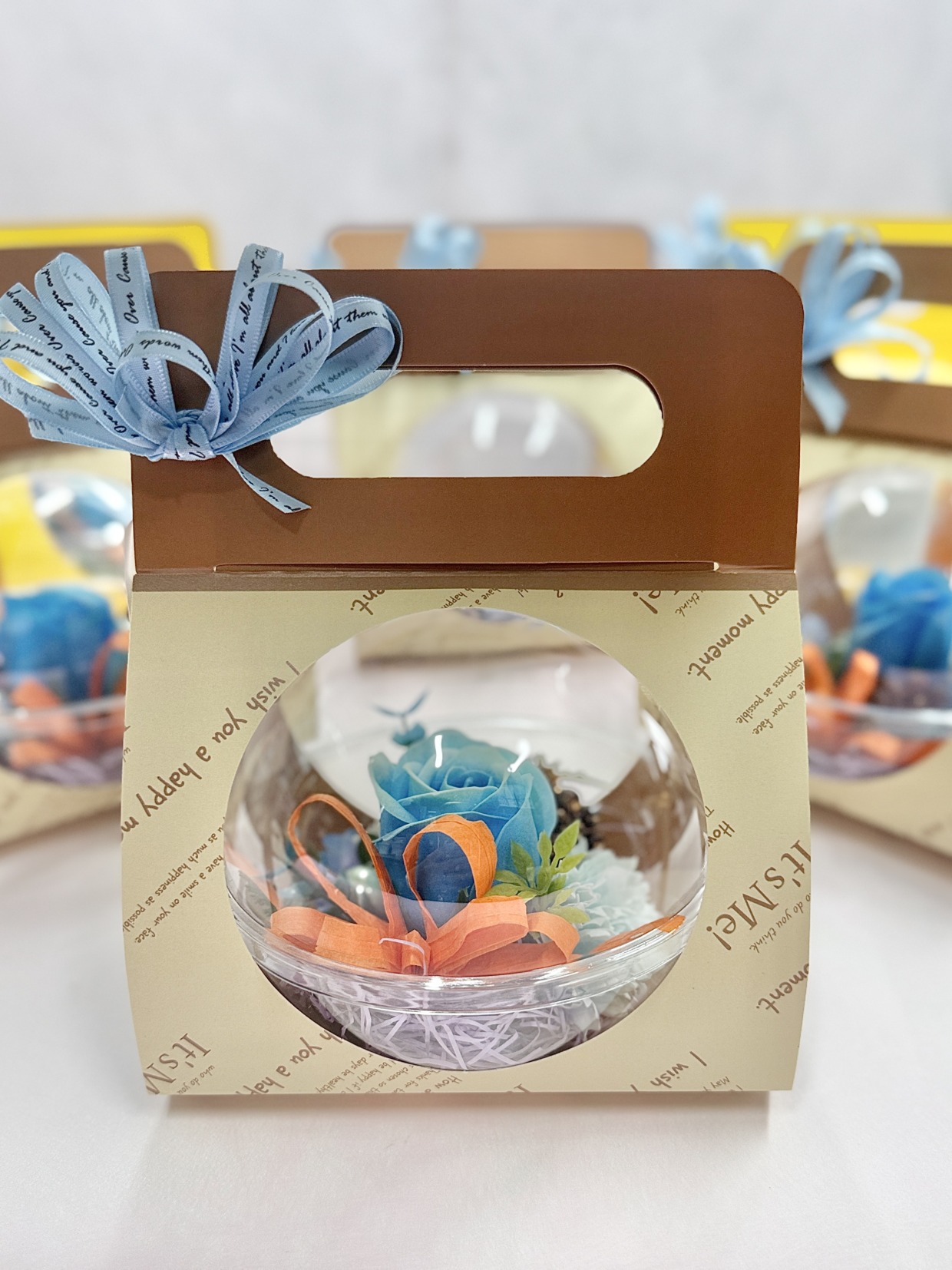 ちょこっと可愛いシャボンフラワー・ドームバック【ブルーローズ】